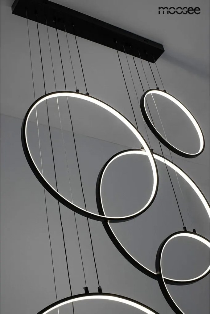 KING HOME MSE010100371 CIRCULO Modern Led Függesztett Lámpa Fekete LED IP20