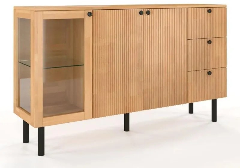 Norvik Bükk/Natúr polcos-fiókos komód, 160 cm
