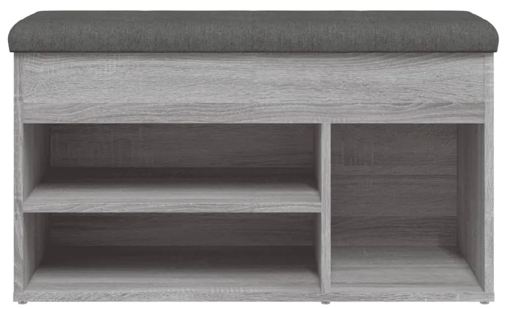 szürke sonoma színű szerelt fa cipőtároló pad 82 x 32 x 45,5 cm