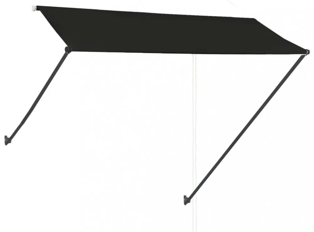 feltekerhető antracitszürke napellenző LED-del 300 x 150 cm