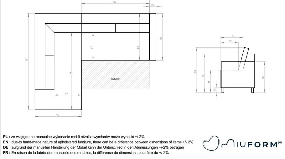 Sötétzöld kordbársony kinyitható sarokkanapé (bal oldali) Lofty Lilly – Miuform