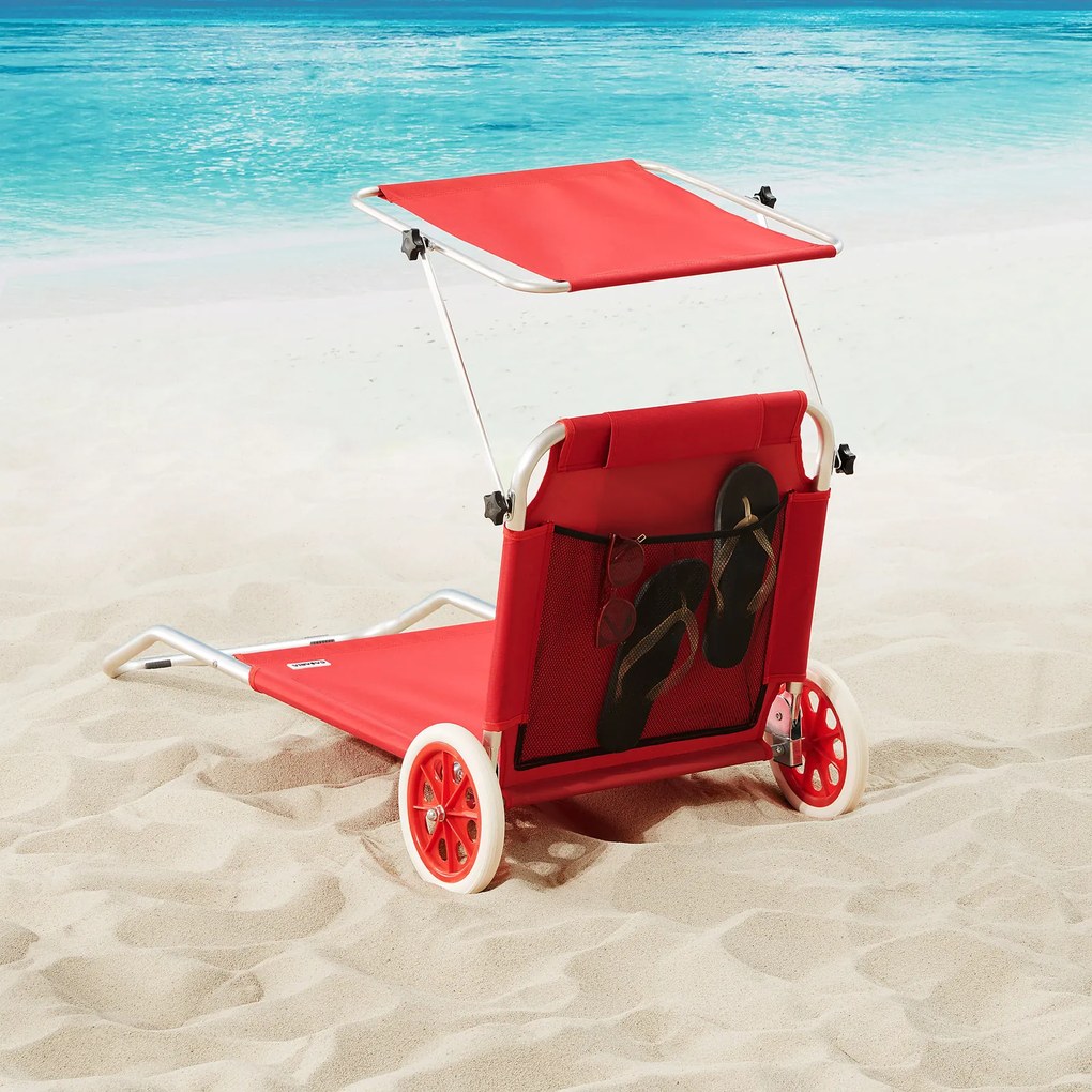 Casaria® Kreta alumínium napozóágy - piros