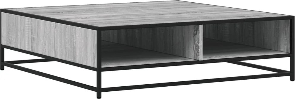 vidaXL szürke sonoma szerelt fa és fém dohányzóasztal 100 x 100 x 30cm
