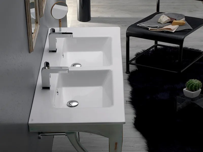CeraStyle IBIZA - porcelán mosdókagyló - DUPLA - 121 x 51 cm