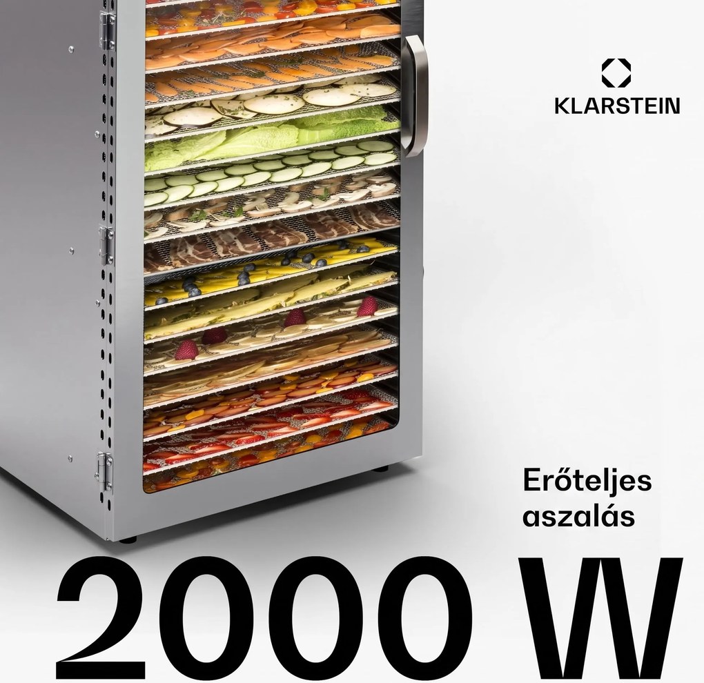 Klarstein Captain Jerky 200 Élelmiszertároló 2000W 30-90 °C 24 órás időzítő Rozsdamentes acél