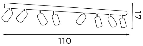 Spotlámpa RENO 8xGU10/8W/230V fekete/arany
