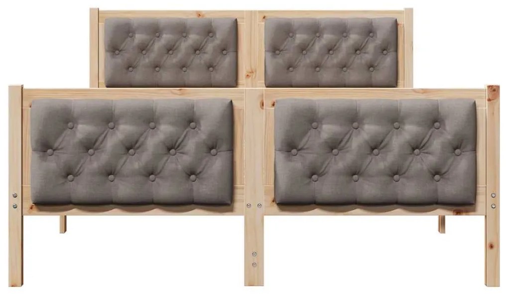 Ágykeret fejtámlával Tópszínű 150 x 200 cm Tömör fenyőfa