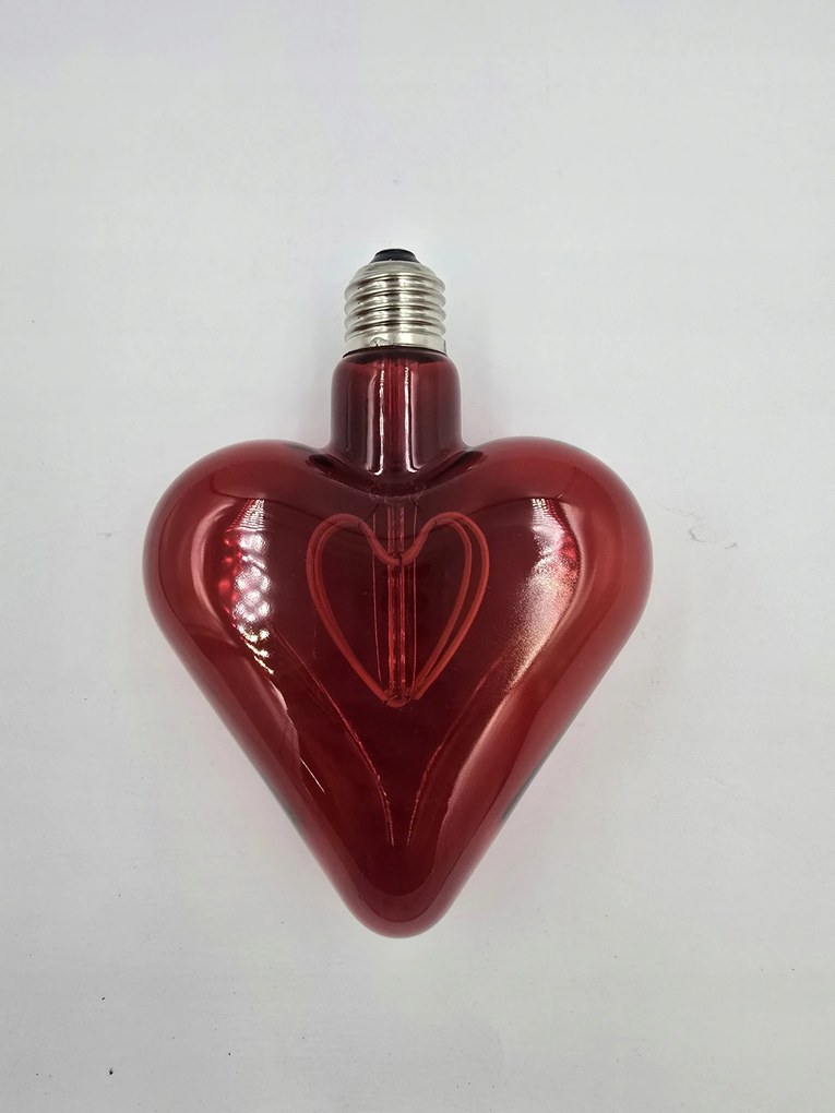 Dekoratív Tompítható Piros szív dekorációs izzó E27 szív valentin nap