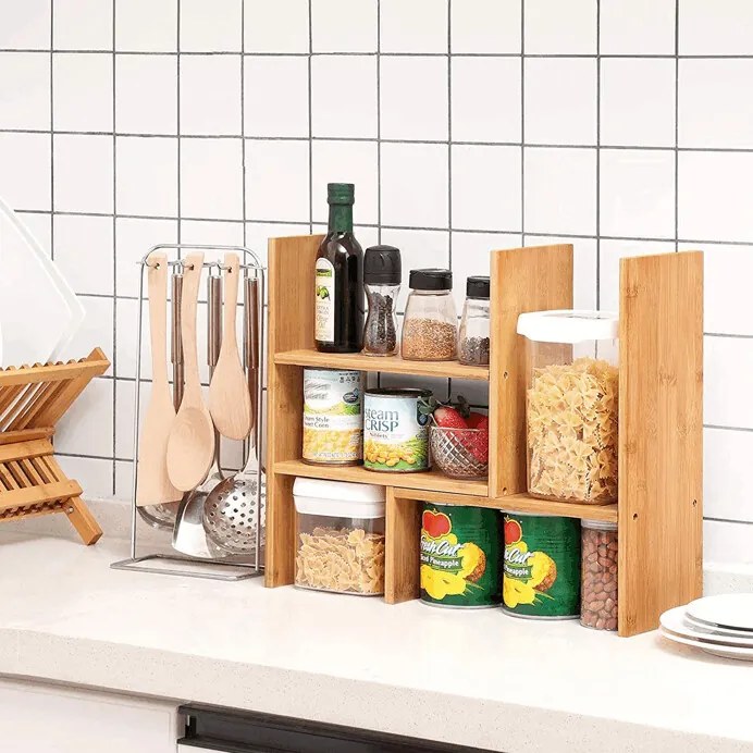 Polc, bambusz, natúr, AUK-E1045 NAT