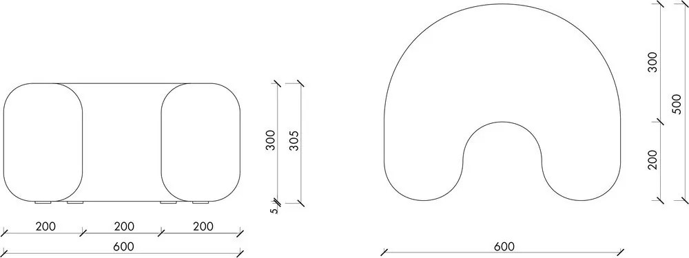 Kék gyapjú puff Ü – noo.ma