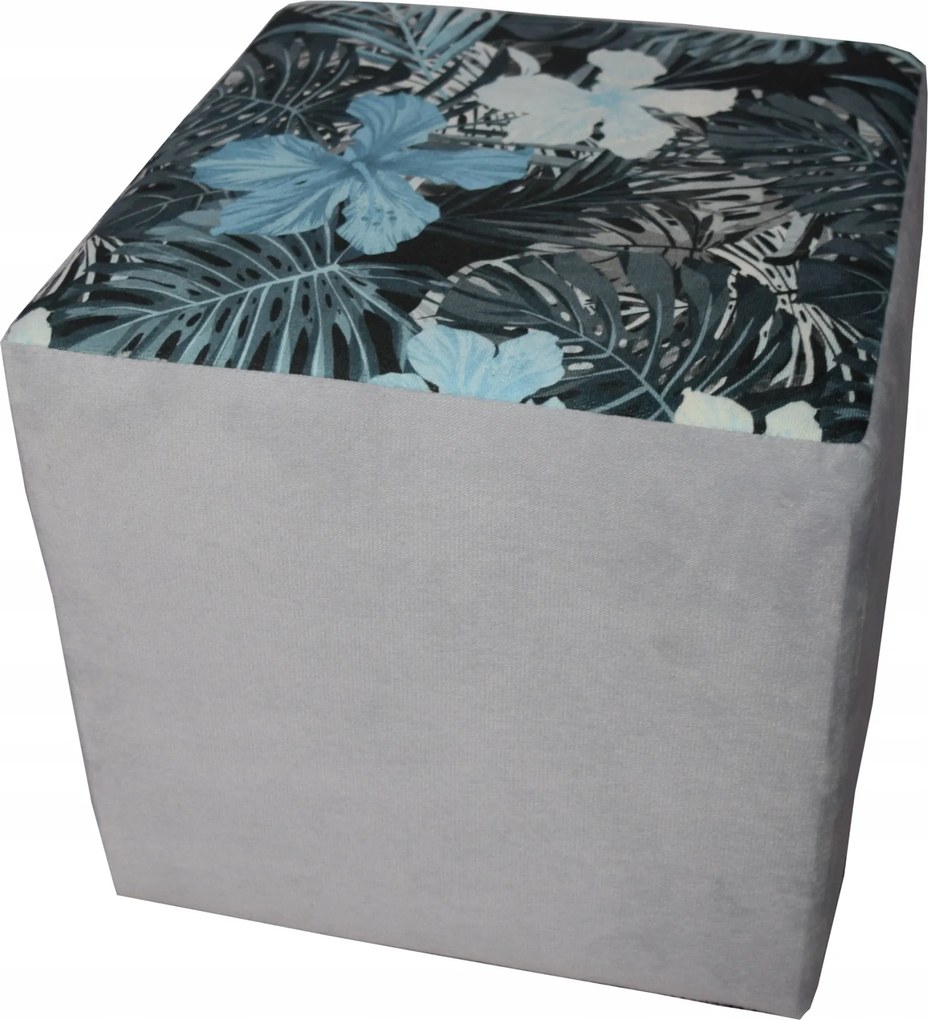 Puffok Négyzet Alakúak Monstera Levelekkel És Harasztokkal