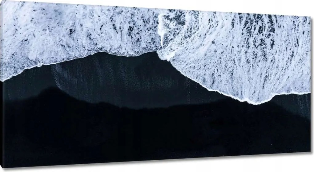 Vászonkép 115x55 Izland fekete tengerparttal