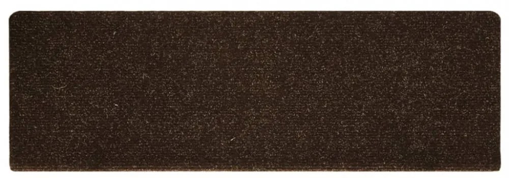 15 db tűvel lyuggatott barna szövet lépcsőszőnyeg 65x21x4 cm