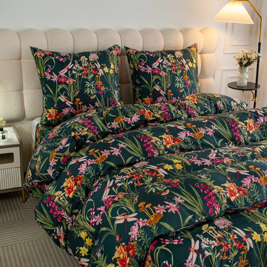 Mikroszálas ágynemű MYSTIC GARDEN sötétzöld Ágyneműhuzat mérete: 70 x 90 cm | 140 x 220 cm