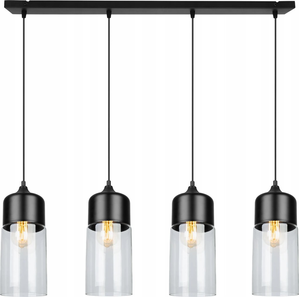 Mennyezeti Lámpa Lógó Csillár Lámpabúra Üveg Fekete Díszléc Színtelen