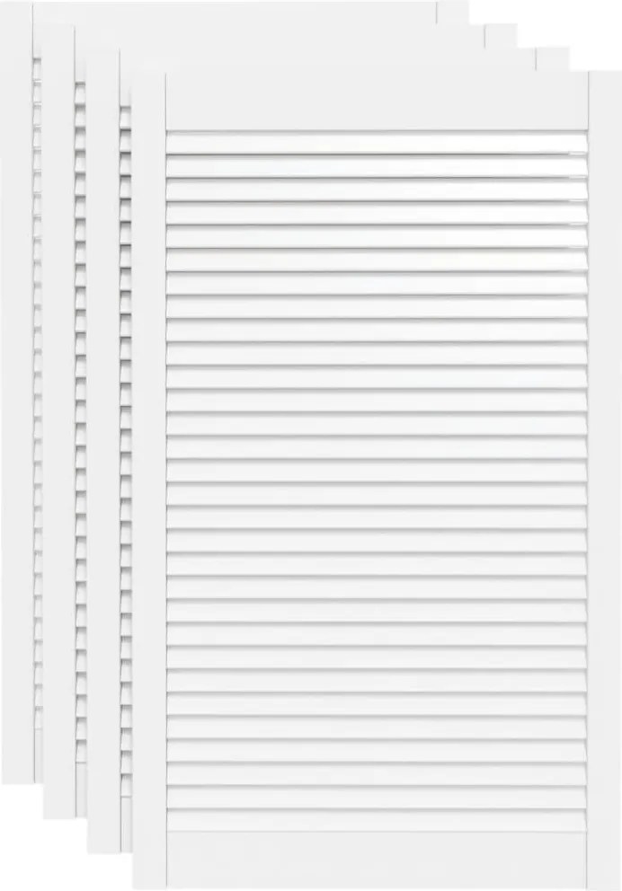 vidaXL 4 db fehér tömör fenyőfa lamellás szekrényajtó 99,3 x 59,4 cm