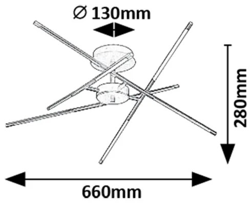 Rabalux 71339 - LED Felületre szerelhető csillár HENLI2 LED/40W/230V 3000K arany