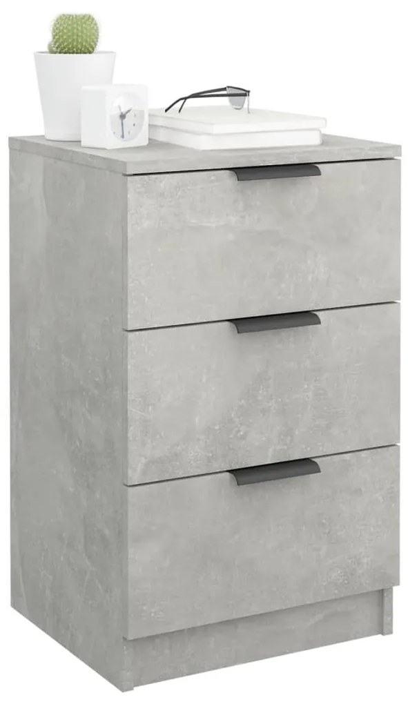2 db betonszürke éjjeliszekrény 40 x 36 x 65 cm