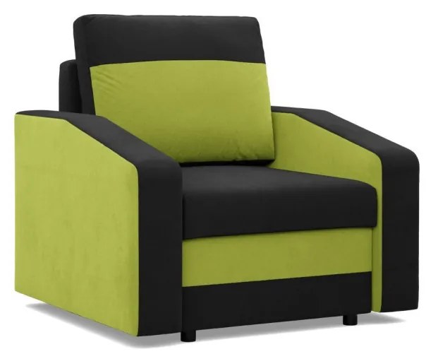 Hewlet fotel, szövet anyag, hab töltet, fekete - zöld