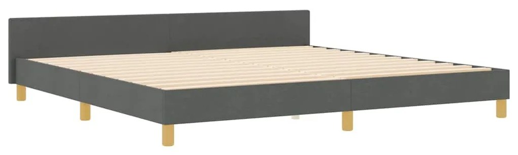 Ágykeret fejtámlával Sötétszürke 200 x 200 cm szövet