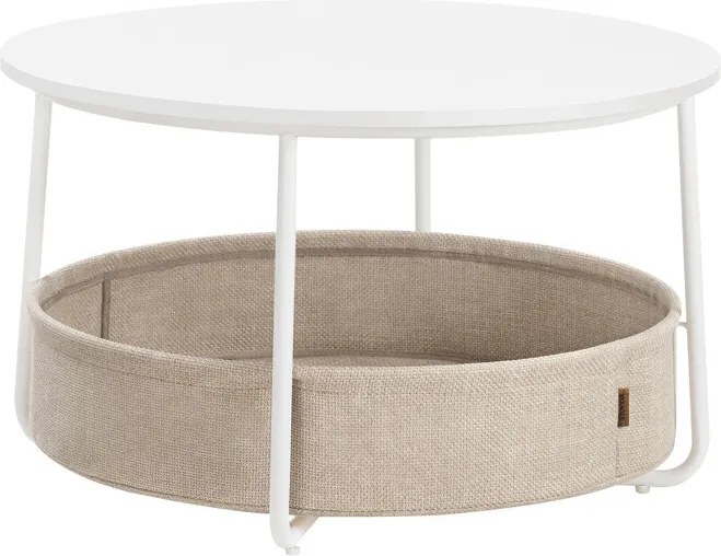 Dohányzóasztal 75x75x45 cm, MDF, fehér, AFK-E1144 WT