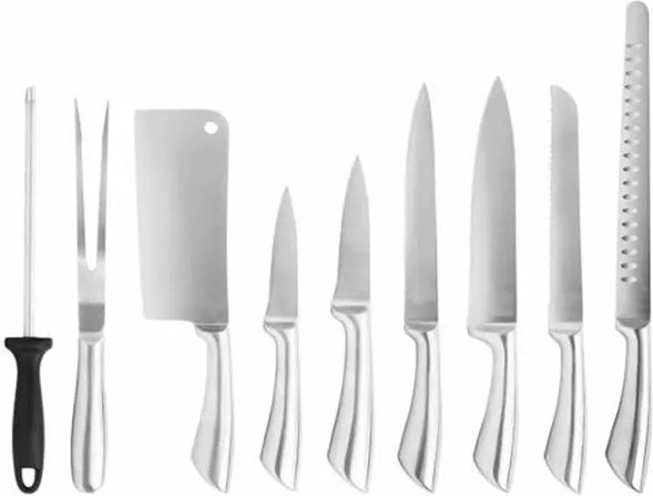 9 részes késkészlet ajándék felcsavarható táskával