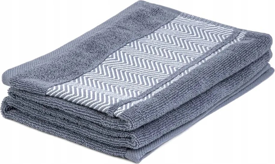 Maiara pamut törölköző kék dekoratív varrással 50x90 cm Homla