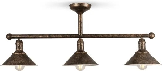 BRILAGI - Rúdra szerelt csillár FORGE 3xE27/60W/230V patinás/rézszínű