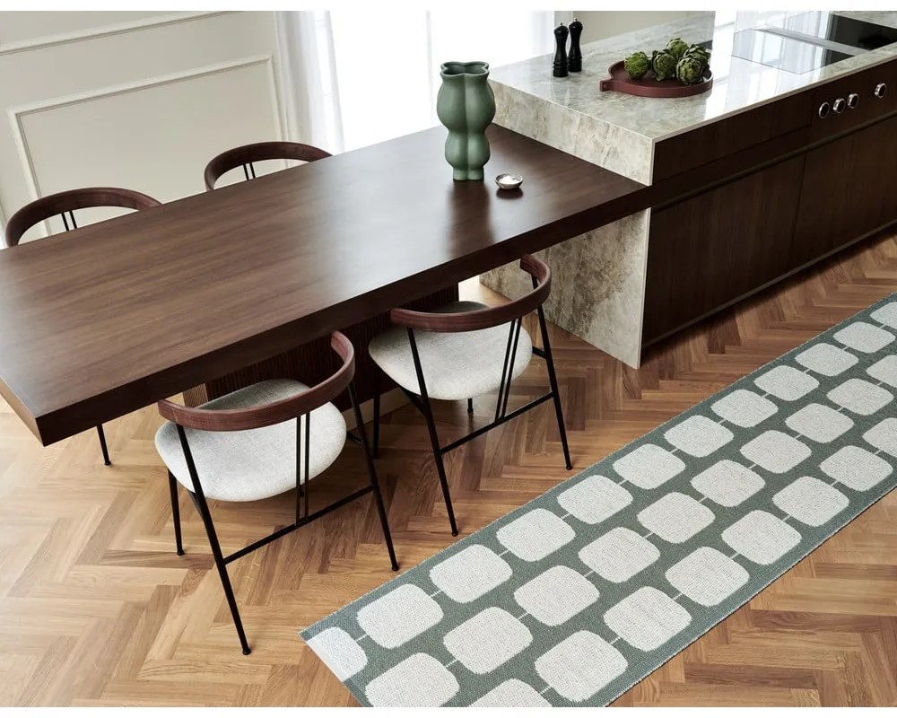 Zöld-krémszínű kültéri-beltéri futószőnyeg 70x300 cm Sten Army – Pappelina