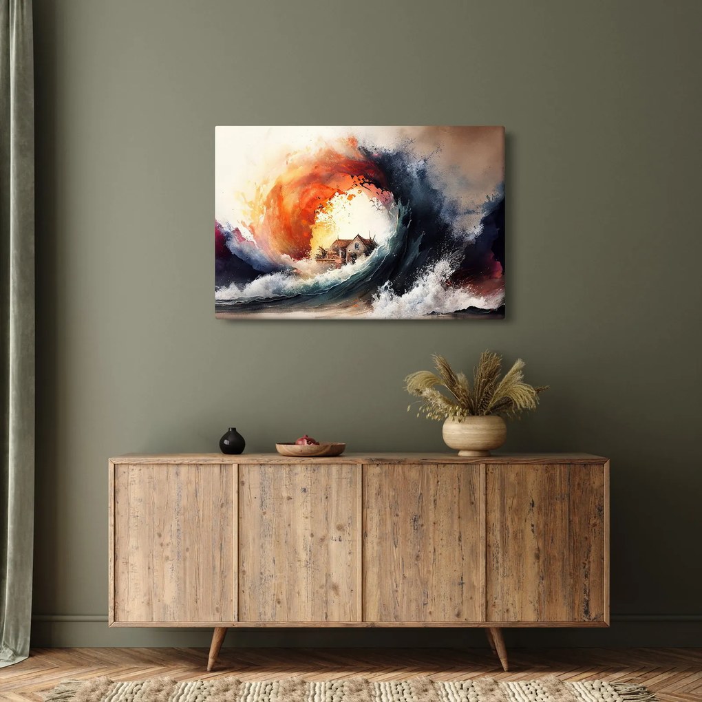Kép - Az árvíz örvényében, akvarell (90x60 cm)