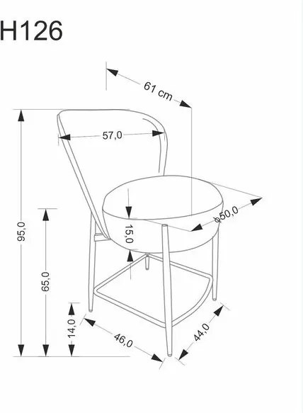H-126 Bézs Bárszék