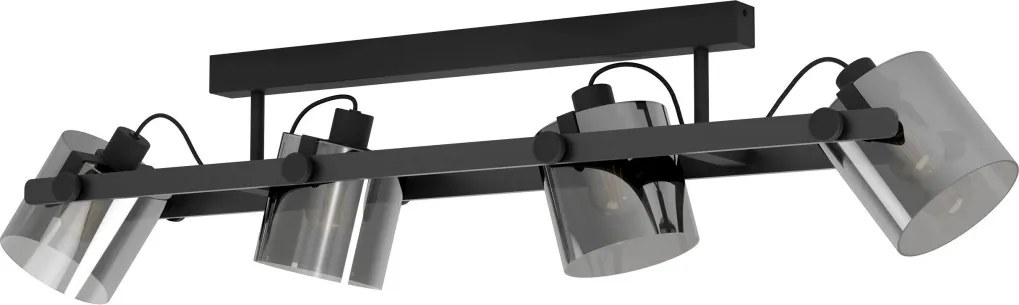 EGLO 43671 HORNWOOD Loft Mennyezeti Lámpa Fekete, Füstös E27 IP20