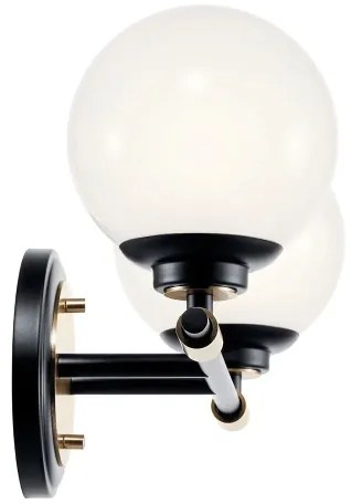 Kichler KL-BENNO2-BK-CPZ-LED BENNO fürdőszobai lámpatest, 2x LED/3W/230V, fekete/arany, IP44