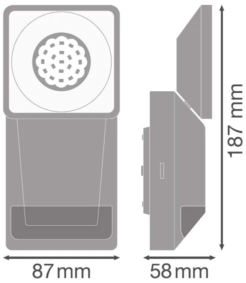 Ledvance -LED Kültéri fali lámpa érzékelővel SPOT LED/8W/230V IP55 fekete