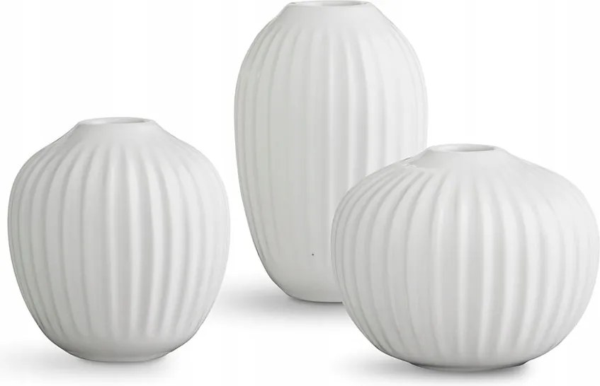 Kähler Hammershøi Mini Váza Virágokhoz 3 Darabos Váza Szett Fehér