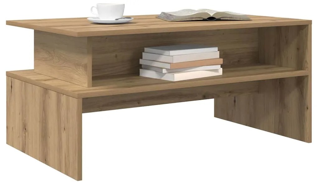 Dohányzóasztal kézműves tölgy 90 x 55 x 42.5 cm Faanyag