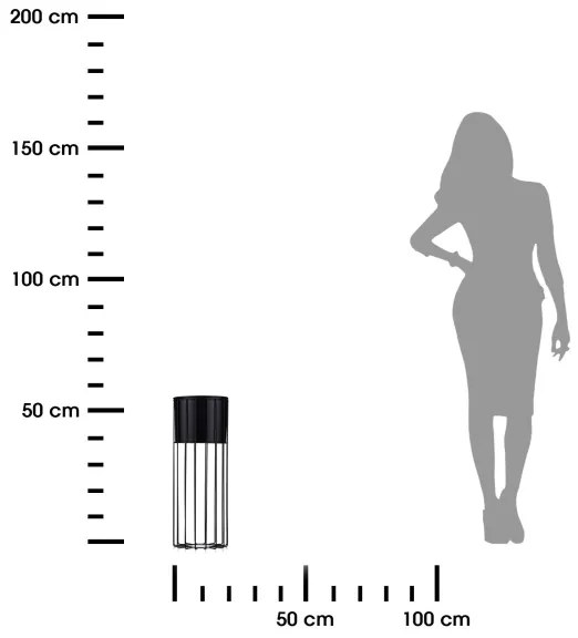 Fém virágcserép LOFT 55x20 cm fekete