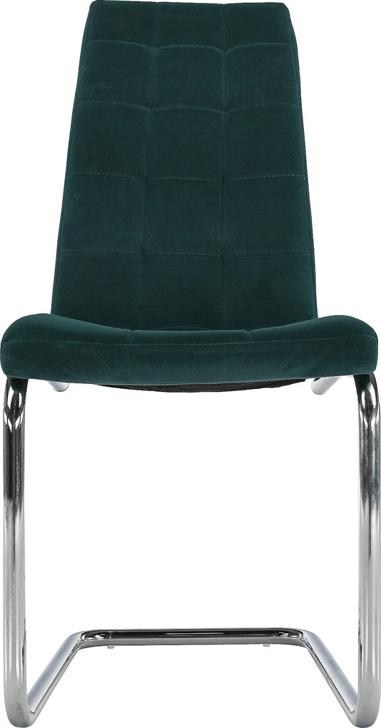 Étkezőszék, smaragd Velvet szövet/króm, SALOMA NEW