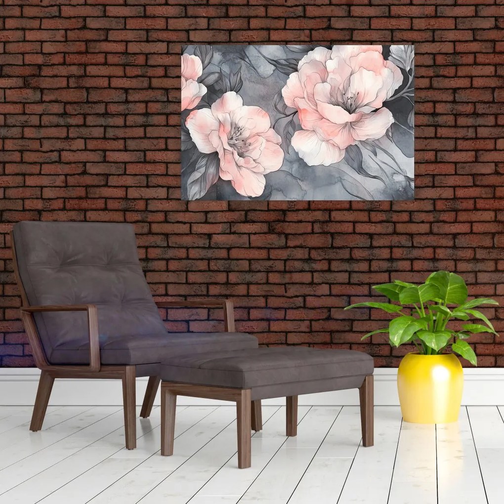 Kép - Virágok vázlata (90x60 cm)