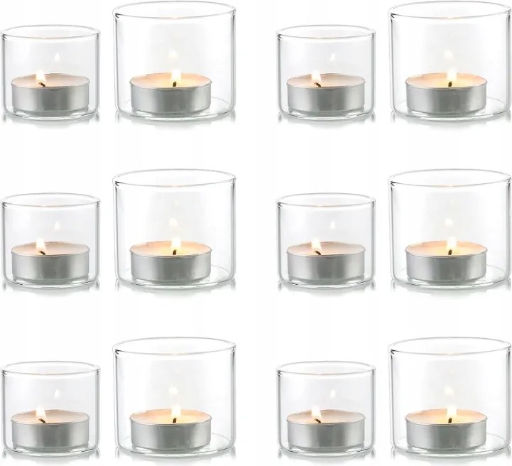 Nuptio üveg gyertyatartó melegítőkhöz 12 db kicsi és nagy