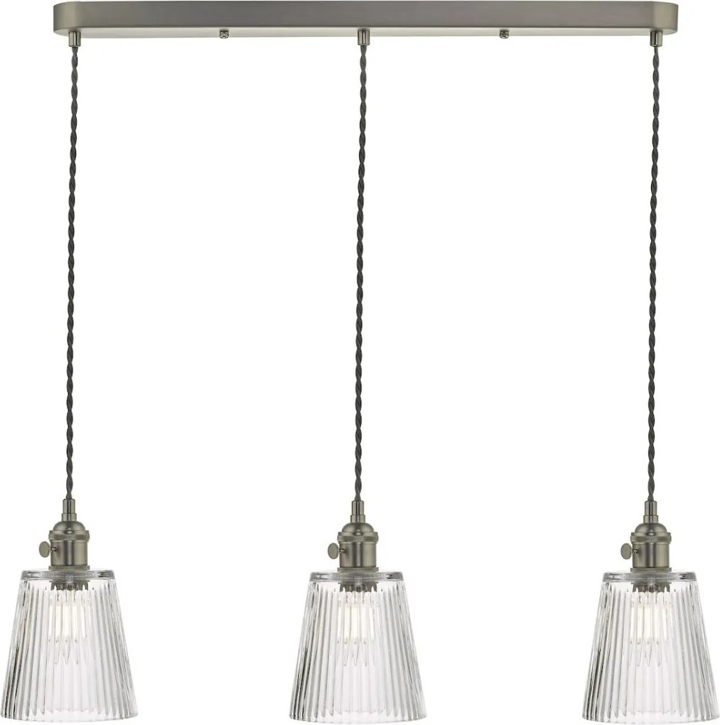 DAR LIGHTING HAD3661-05 HADANO Többágú Függesztett Lámpa Ősi Króm, Átlátszó E14 IP20