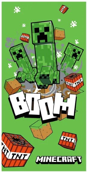 Minecraft Boom fürdőlepedő, strand törölköző 70x140cm