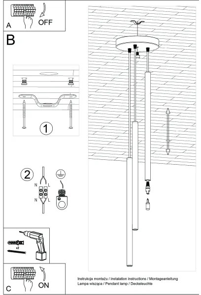 Sollux SL.1520 - Csillár zsinóron PASTELO 3xG9/8W/230V zöld