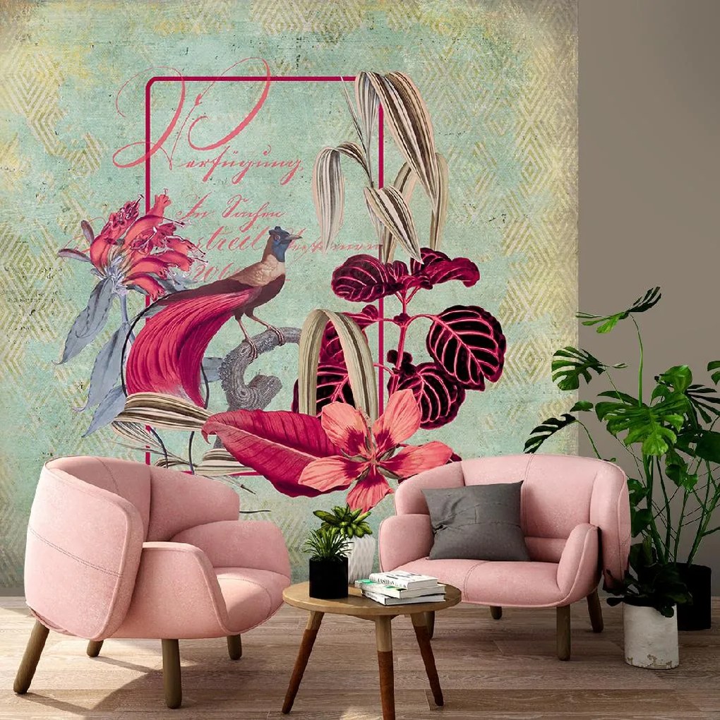 Gario Fotótapéta Zöld és piros absztrakció - Andrea Haase Anyag: Vlies, Méret: 250 x 250 cm