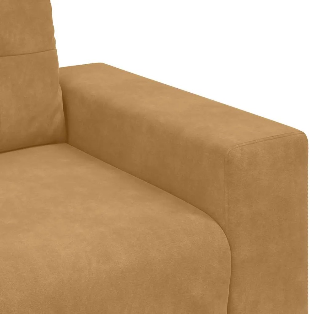 barna bársony loveseat kanapé 120 cm
