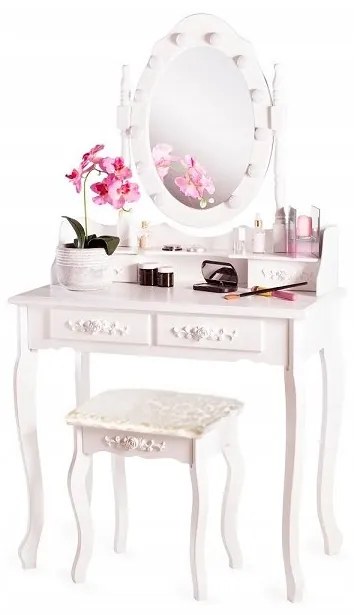 FÉSÜLKÖDŐ ASZTAL LED VILÁGÍTÁSSAL - FEHÉR TL011