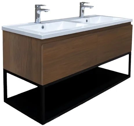 SAT B-Way Fürdőszobaszekrény mosdóval 119x30x45 cm dió matt BWAY120NUTU
