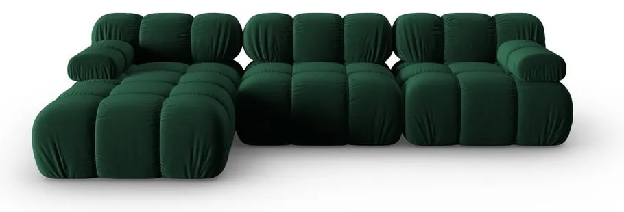 Zöld bársony kanapé 285 cm Bellis – Micadoni Home