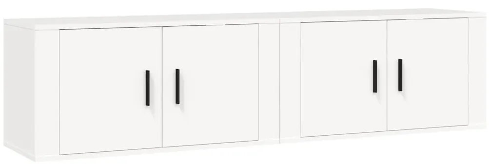 2 db fehér falra szerelhető TV-szekrény 80 x 34,5 x 40 cm