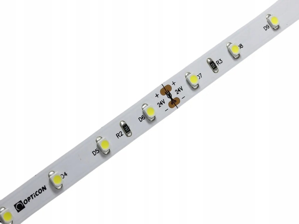 Led Szalag 24V DC 4,8W /m 300 Smd 3528 IP20 8mm Fehér Hideg 6000K Opticon